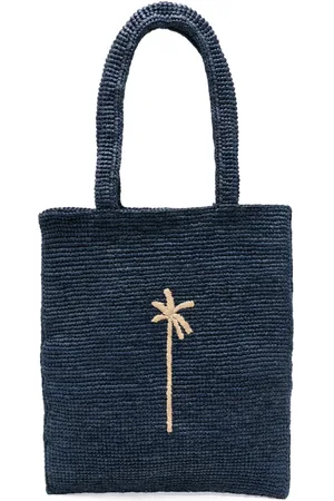 MANEBI Raffia Plam tote bag