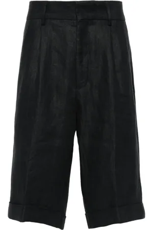 PESERICO SIGN Pressed-crease linen shorts