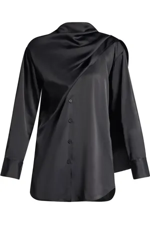 Salvatore Ferragamo Shawl detail satin-finished shirt