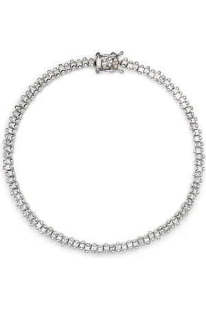Suzanne Kalan 18kt white gold mini princess-cut tennis bracelet