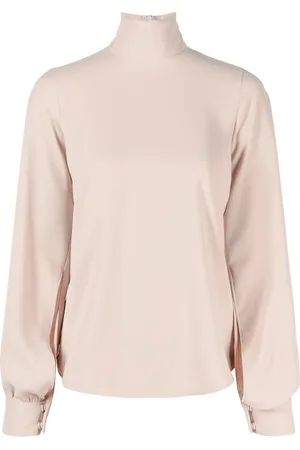 Nº21 Puff-sleeves crepe blouse