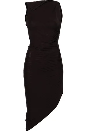 Serafini Pleated asymmetric midi dress