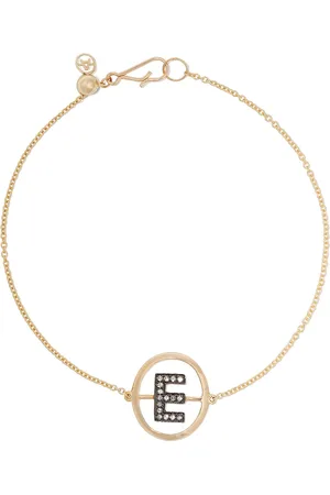 ANNOUSHKA 18kt yellow diamond initial E bracelet