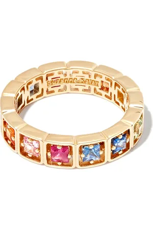 Suzanne Kalan 18kt yellow rainbow sapphire ring