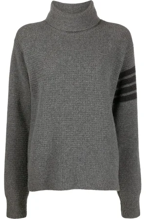 Thom Browne Tonal 4-Bar roll neck jumper