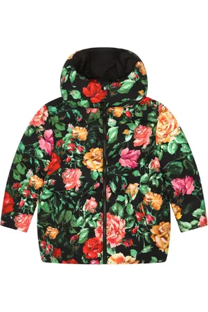 Dolce & Gabbana Rose-print padded hooded jacket