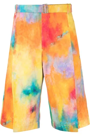 Etudes Tie-dye-print pleated wide-leg shorts