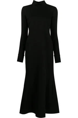 Macgraw High-neck flared midi dress