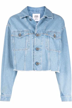 Opening Ceremony Logo-print cropped denim jacket