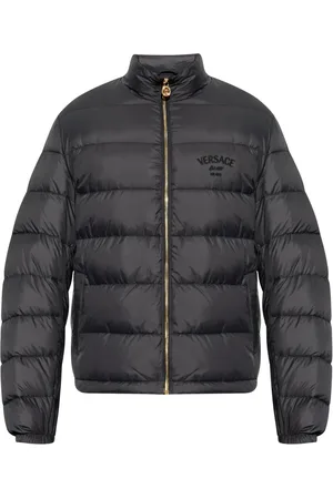 VERSACE Embroidered logo puffer jacket