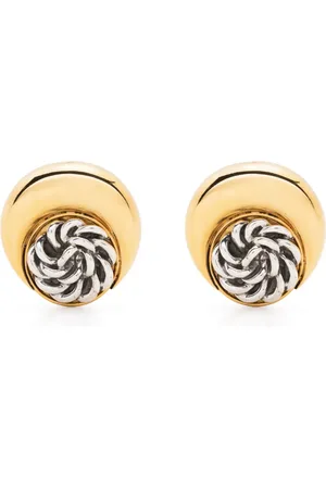 Marine Serre Buttons moon earrings