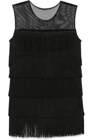 Norma Kamali Fringed sleeveless mini dress