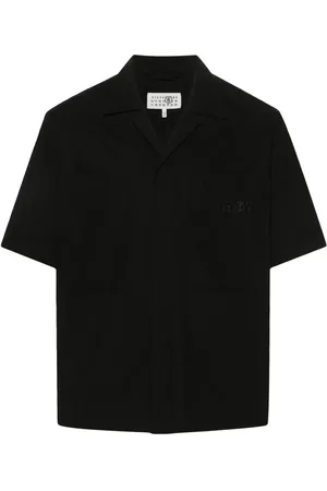 Maison Margiela Numbers-embroidered cotton shirt