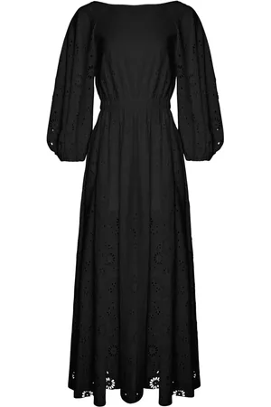 Carolina Herrera Eyelet puff-sleeve midi dress