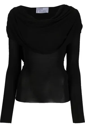 GIUSEPPE DI MORABITO Draped-detailing long-sleeve T-shirt