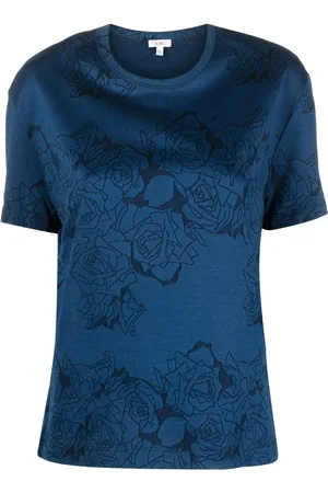 VERSACE 2000s floral-print cotton T-shirt