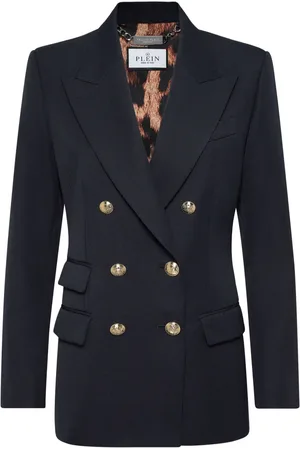 Philipp Plein Marine-fit wool blazer