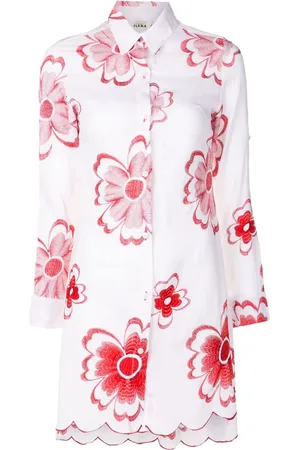 AMIR SLAMA Floral-embroidered shirt dress