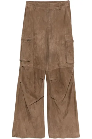SALVATORE SANTORO Suede cargo trousers