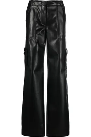 ERMANNO SCERVINO Drawstring-waist faux-leather trousers