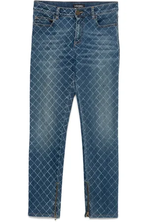 CHANEL 2010s geometric-pattern jeans