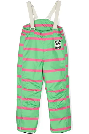 Mini Rodini Patch-detail stripe-pattern dungarees
