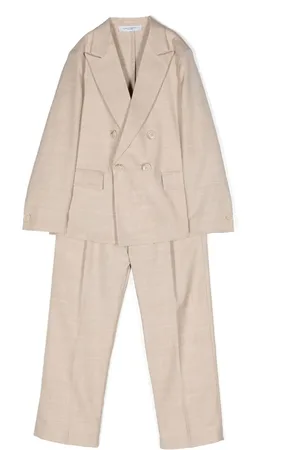 Paolo Pecora Slub-texture double-breasted suit