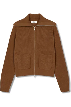 Studio Tomboy Oversize-collar zip-front cardigan