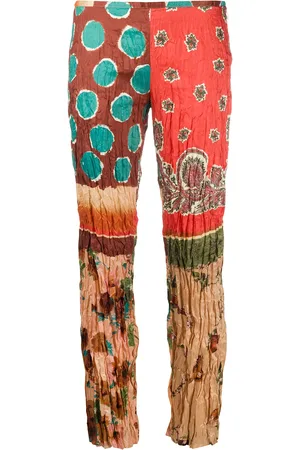 Jean Paul Gaultier 2002 abstract print creased trousers