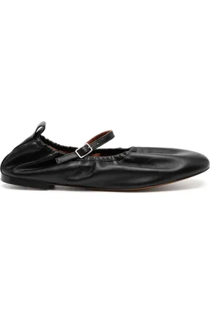Maison Kitsuné Leather flat ballerina shoes
