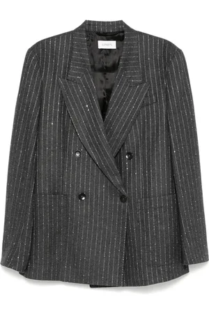 LANEUS Pinstriped double-breasted blazer