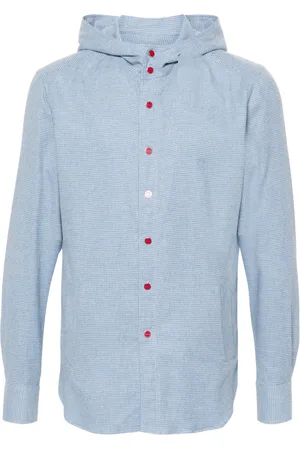 Kiton Hooded gingham-check shirt