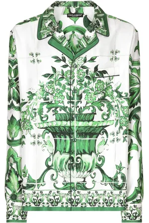 Dolce & Gabbana Majolica-print silk-twill shirt
