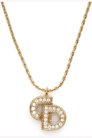 Dior 1990s-2000s CD rhinestone necklace