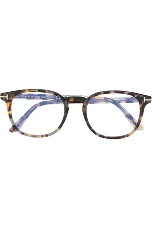 Tom Ford Tortoiseshell-effect round-frame glasses