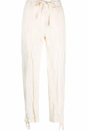 Jil Sander Drawstring crinkle-effect trousers
