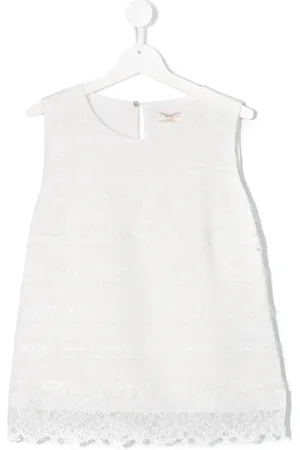 MONNALISA TEEN lace trim vest top