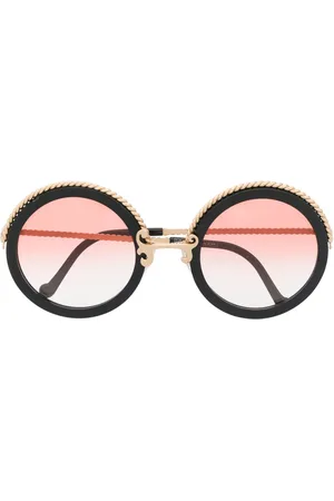 Christian Lacroix 1990s twist-detailing round-frame sunglasses