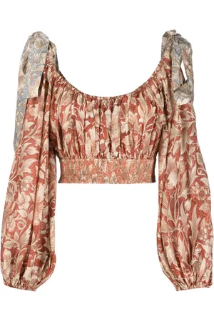 ZIMMERMANN Chintz floral-print silk crop top