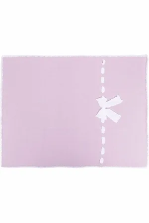 SIOLA Cotton bow-detail blanket