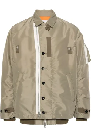 SACAI Contrasting-trim layered bomber jacket