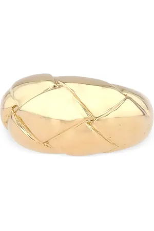 CHAUMET 18kt yellow quilted-pattern ring