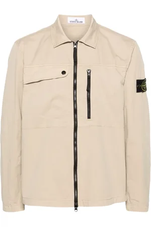 Stone Island Compass-badge zip-up shirt jacket