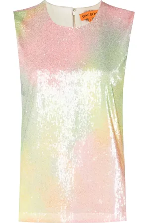 STINE GOYA Ombré-effect sequin-embellished top