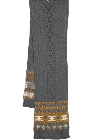 Ermanno Firenze Intarsia-logo scarf