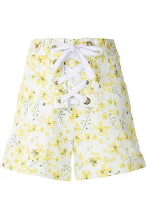Isolda Floral-print lace-up fastening shorts