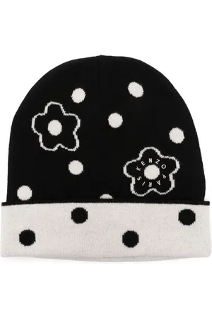 Kenzo Logo-intarsia knitted wool beanie