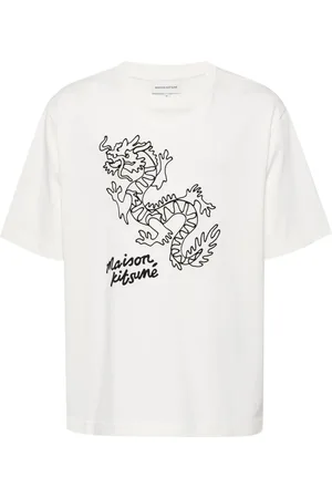 Maison Kitsuné Dragon-print cotton T-shirt