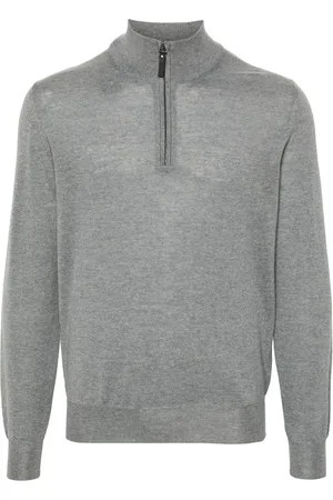 CANALI Half-zip mélange jumper