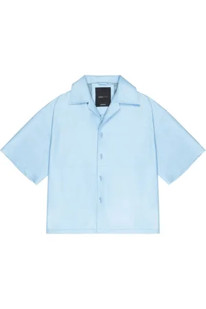 Purple Brand Boxy-fit nubuck leather shirt